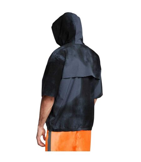 Mens Project Rock Short-sleeved Hoodie Grey Under Armour