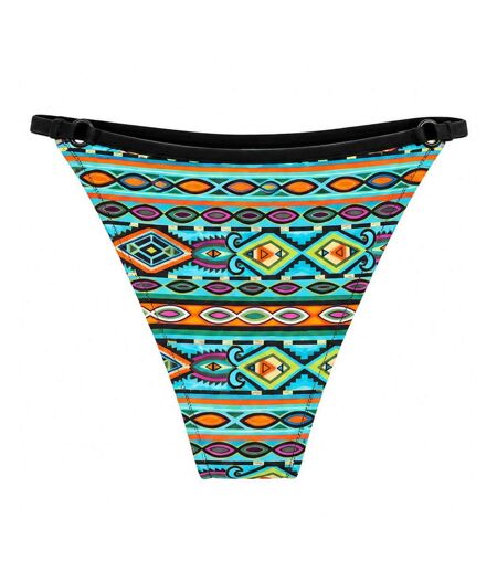 Bas de maillot de bain turquoise/noir grain de sable kim