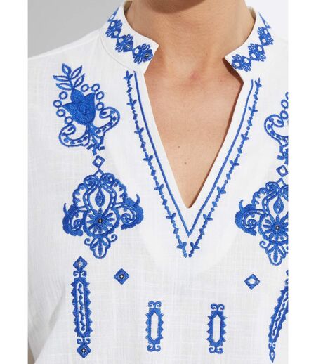 Tunique coton broderies et sequins