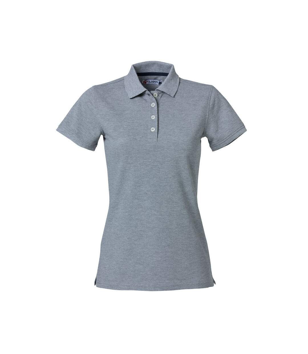 Polo heavy premium femme gris Clique-1