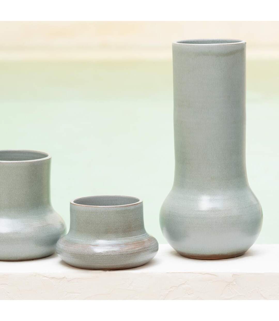 Vase en Céramique Organique 40cm Vert-4