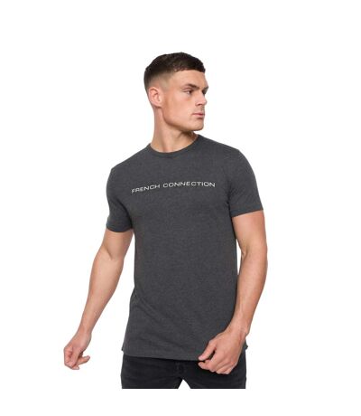 Mens logo t-shirt charcoal melange/white French Connection