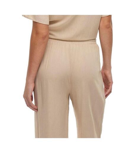 Pantalon fluide beige femme vila pricil