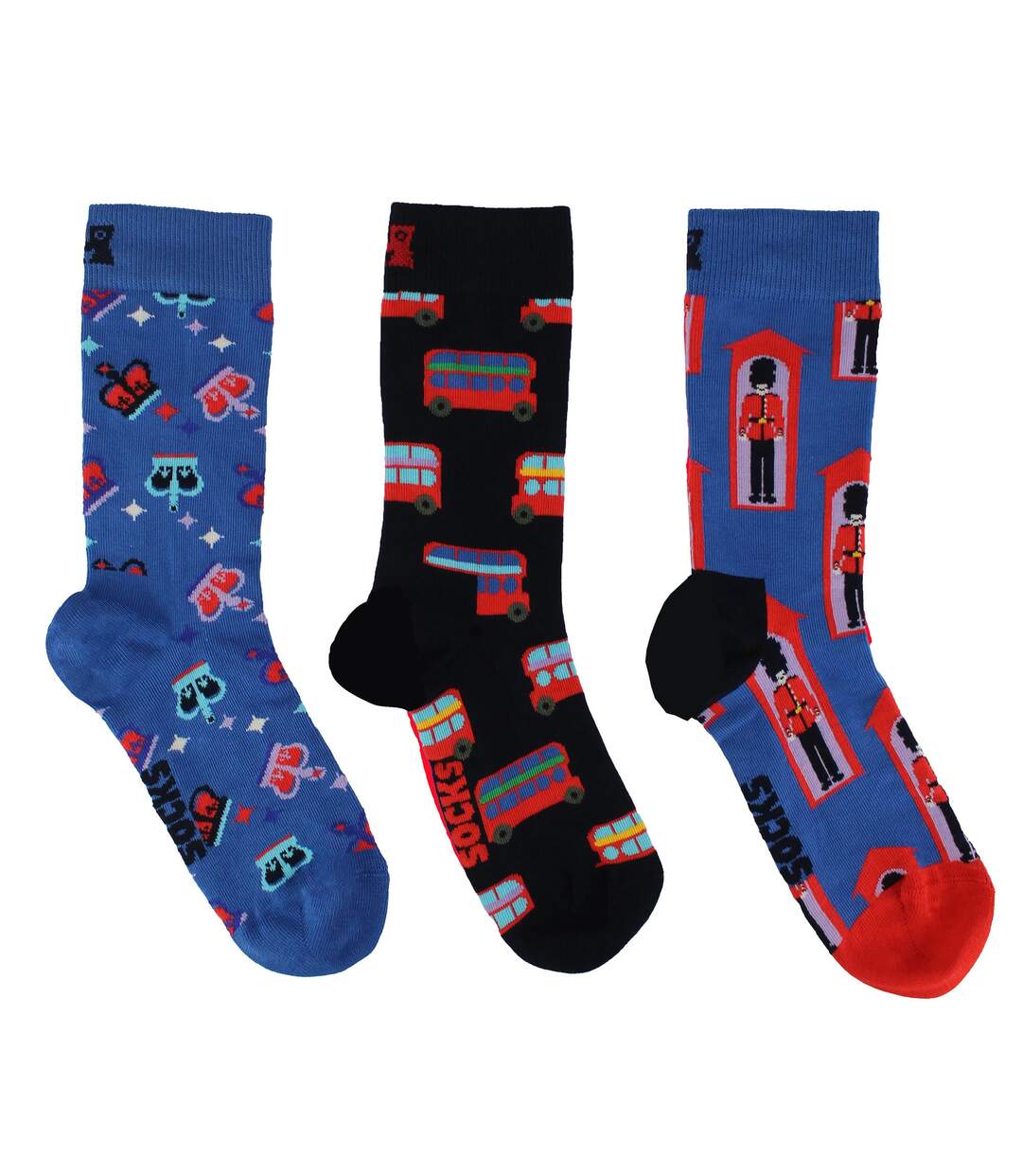 3 Pairs Unisex Socks with Union Jack in Gift Box-3