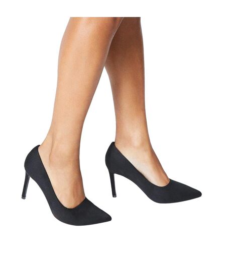 Womens/ladies Dash Pointed Wide Court Shoes Natural Black Dorothy Perkins