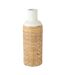 Vase Déco avec Tissage Rotin Bali 75cm Blanc & Naturel-1