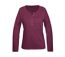 MAYFLOWER NINON4 : Tee-shirt manches longues prune en coton flammé avec patte boutonnée-5