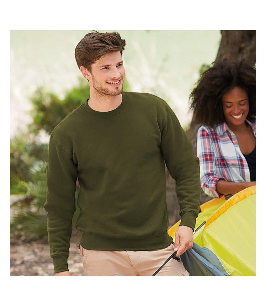 Fruit Of The Loom Unisex Premium 70/30 Set-In Sweatshirt (Classic Olive)