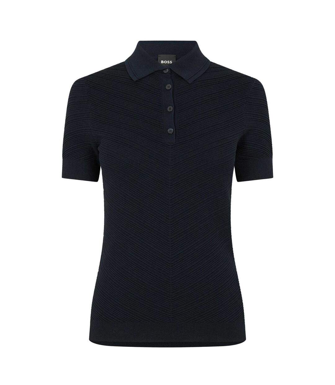 Polo Manches Courtes Motif/style Chevron Fointa Femme Bleu Foncé Boss-1