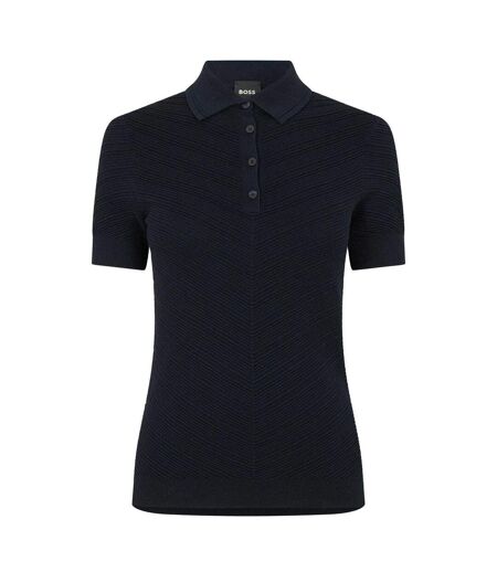 Polo Manches Courtes Motif/style Chevron Fointa Femme Bleu Foncé Boss