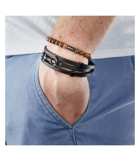 Bracelet marrons/acier homme geographical norway 315077 - taille unique