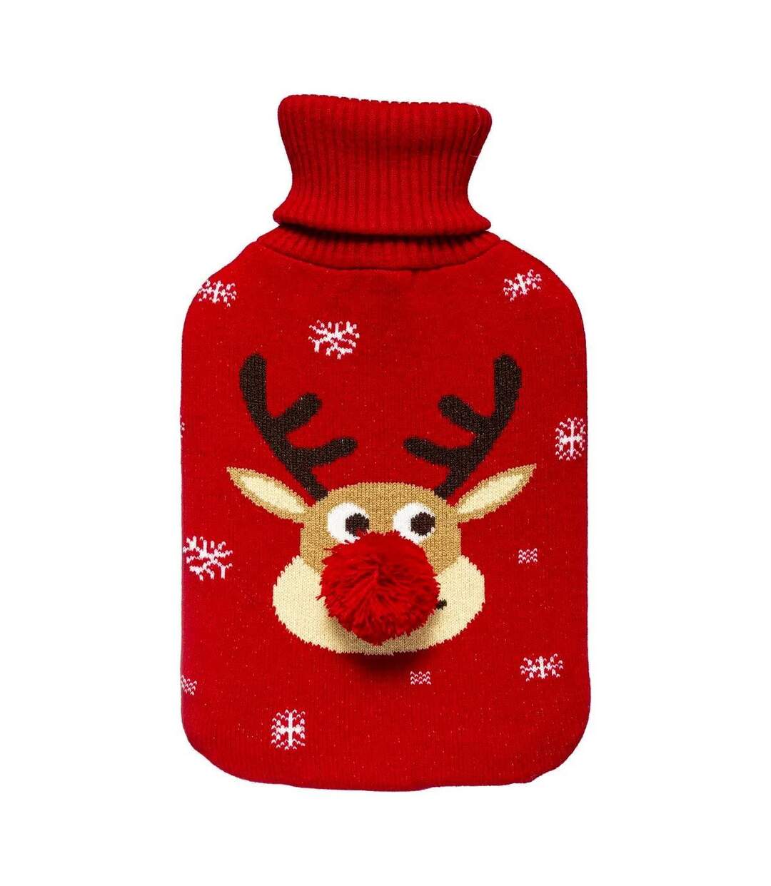 Bouillotte de Noël Tête de Renne 32cm Rouge-1