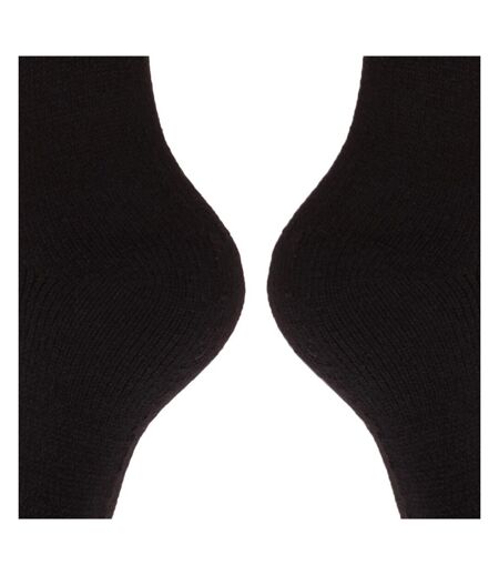 Floso Womens/Ladies Thermal Winter Wellington/Welly Boot Socks (2 Pairs) (Black) - UTW259