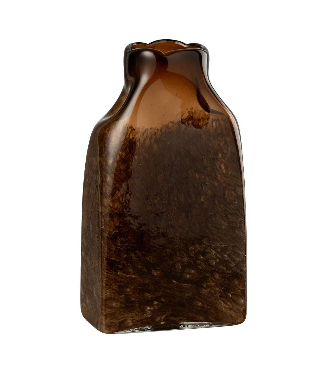 Vase Déco en Verre Lester 34cm Marron Foncé-1