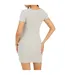 Womens/ladies Ribbed Notch Neck Mini Dress Grey Marl Brave Soul-3