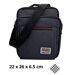 Sacoche bandoulière homme multi-poches en toile noire -  Asynthétique, compacte-1