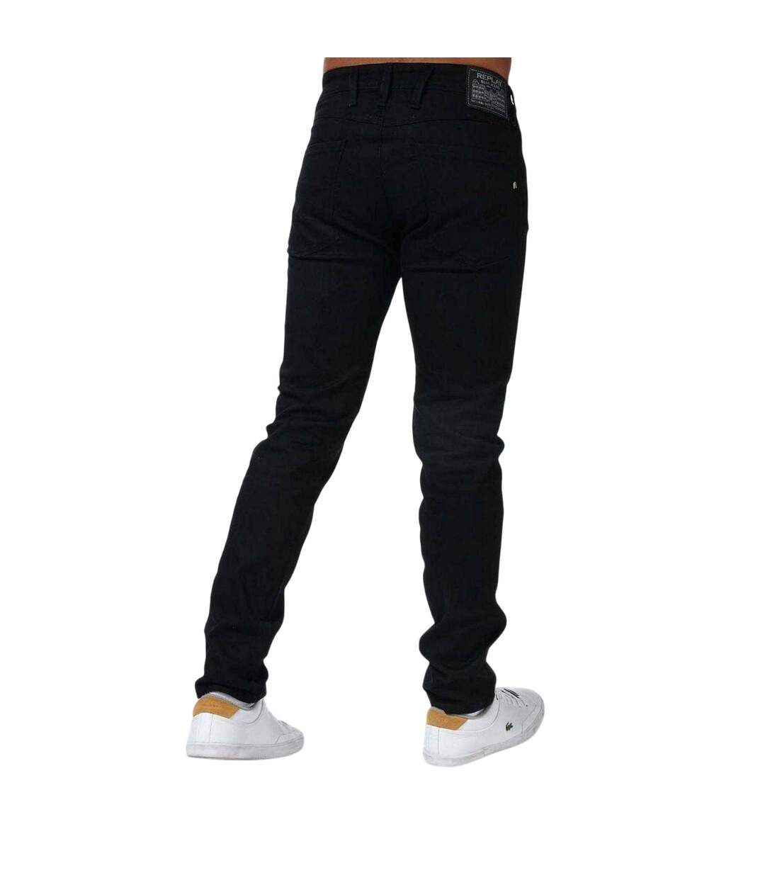 Mens Anbass Slim Jeans Black Replay-3