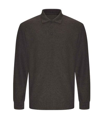 Mens long-sleeved polo shirt charcoal PRORTX