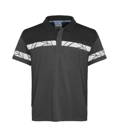 Mens Progression Pique Polo Shirt Grey Black Projob