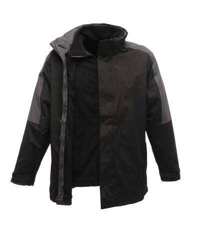 Regatta Mens Defender III 3-in-1 Waterproof Windproof Jacket / Performance Jacket (Black/Seal Grey) - UTRG1597