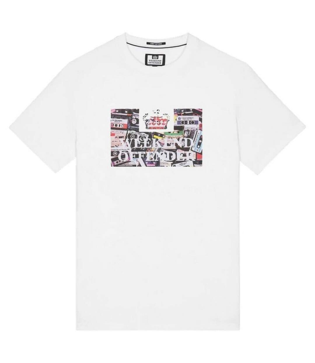 T-shirt Motif/style Imprimé Graphique Homme Blanc Weekend Offender-2