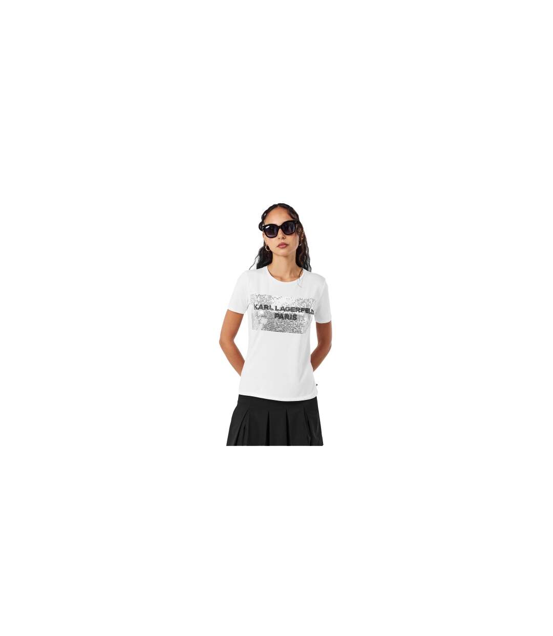 T-shirt Motif/style Logo Femme Blanc Karl Lagerfeld-1
