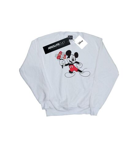 Disney Sweatshirt Femme/Femme Mickey Mouse Flowers (Blanc) - UTBI27925