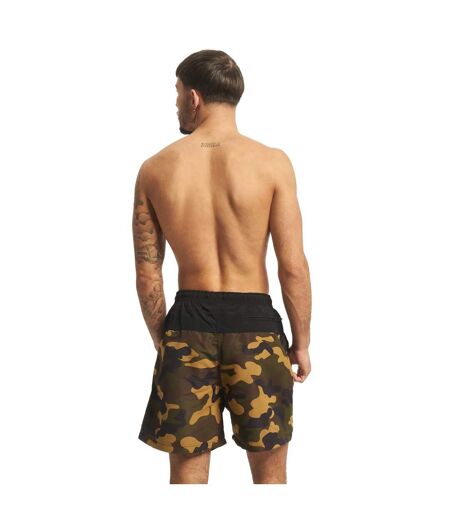 Mens Block Swim Shorts Black Dark Camo Urban Classics
