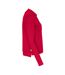 Womens/ladies Pique Long-sleeved Polo Shirt Red Cottover-4