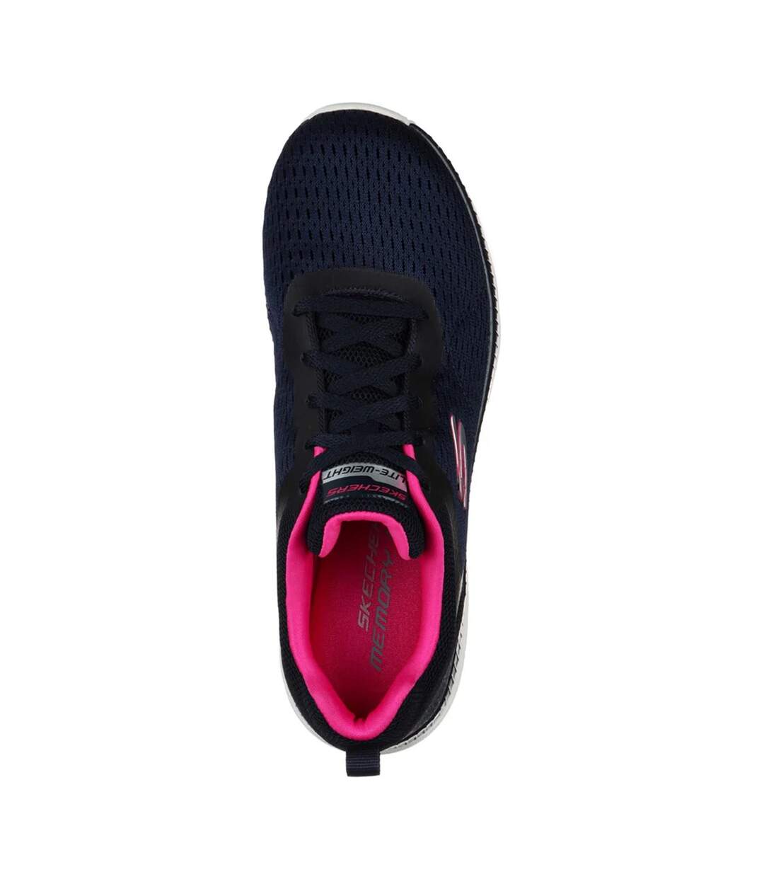 Womens/ladies bountiful quick path plain trainers navy/hot pink Skechers-4
