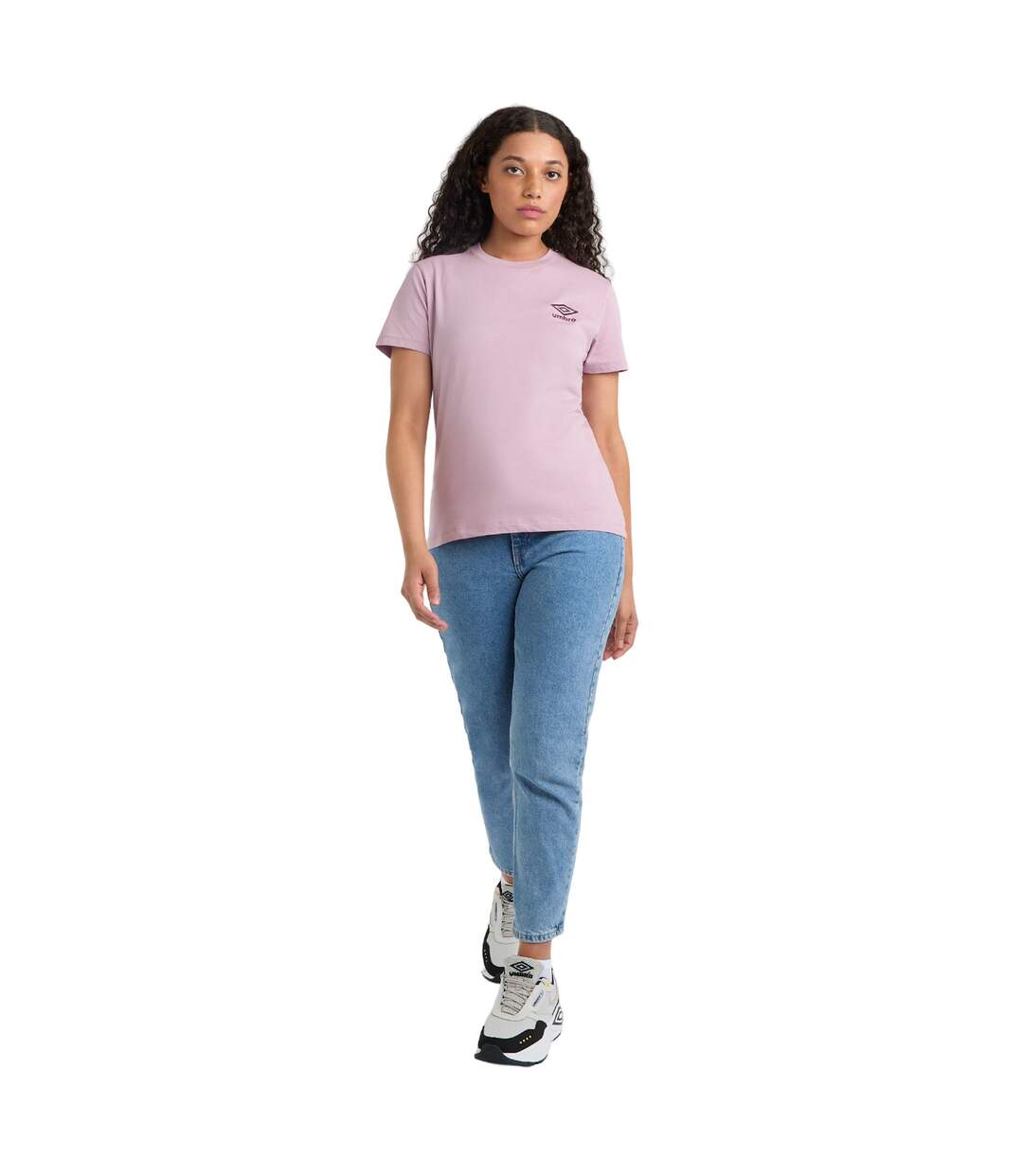 Womens/ladies core classic t-shirt mauve shadow/potent purple Umbro-3