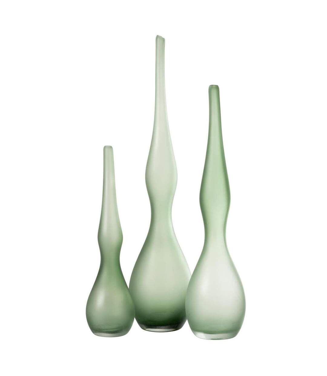 Lot de 3 Vases en Verre Yoko 64cm Vert Menthe-1