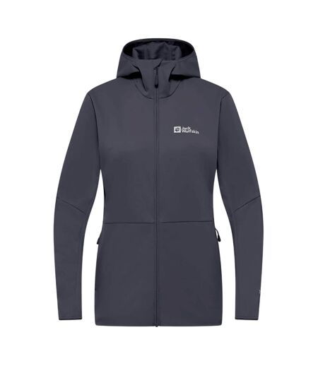 Veste Softshell Motif/style Logo Feldberg Femme Anthracite Chiné Jack Wolfskin