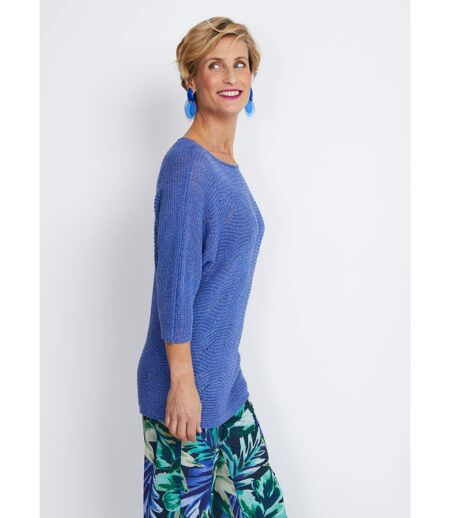 Pull maille reliefée ajourée volume boîte