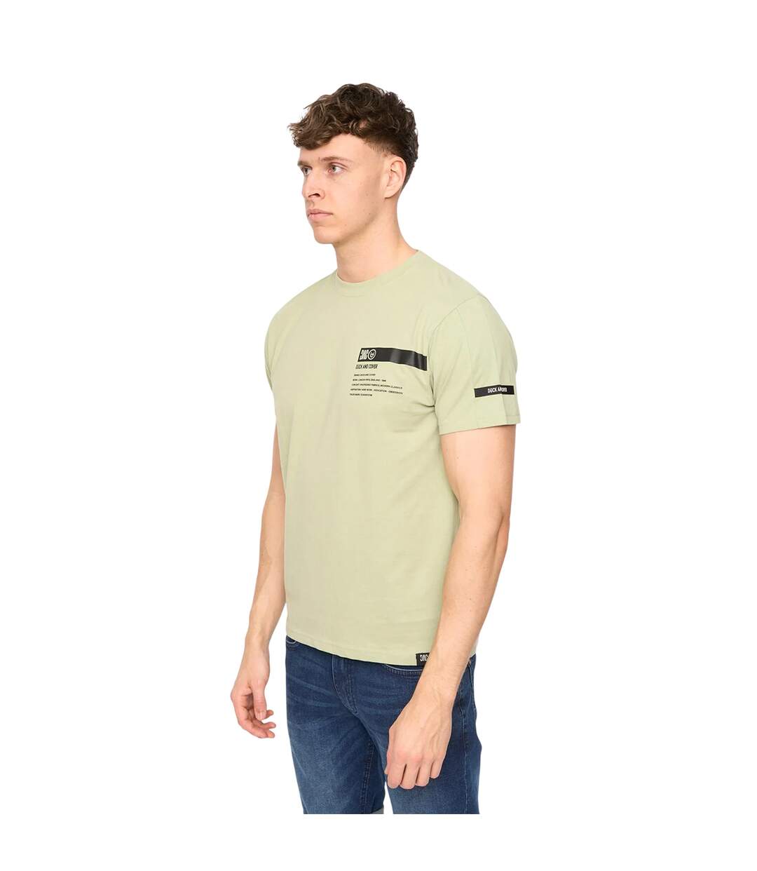 T-shirt Tatick Homme Vert Kaki Clair Duck And Cover-4