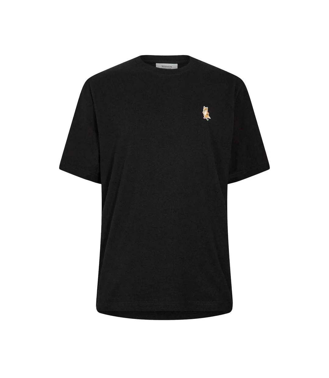 T-shirt Motif/style Logo Brodé Homme Noir Maison Kitsuné-1
