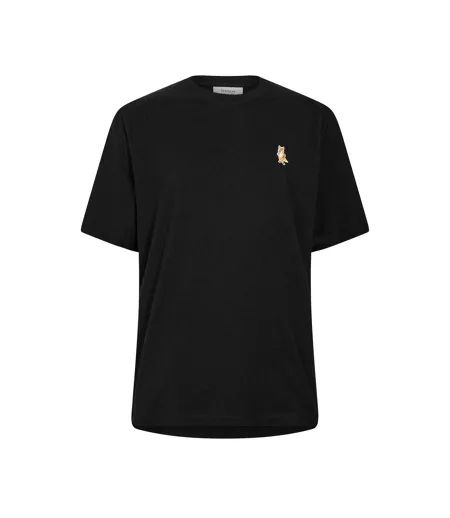 T-shirt Motif/style Logo Brodé Homme Noir Maison Kitsuné