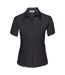 Russell Collection Ladies/Womens Short Sleeve Ultimate Non-Iron Shirt (Black)