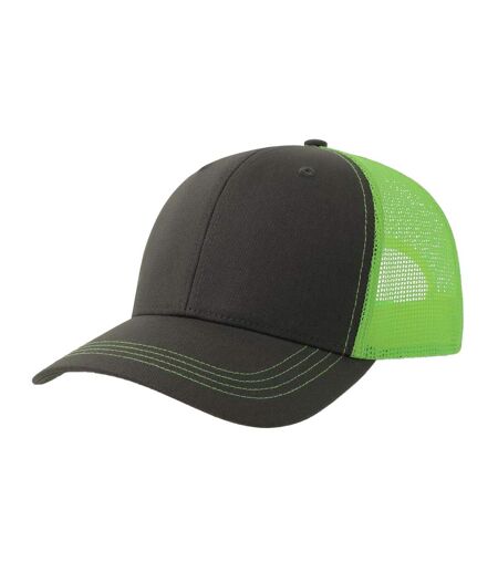 Casquette Trucker Motif/style 6 Panneaux Sonic-s Adulte Gris Foncé Vert Fluo Atlantis Headwear