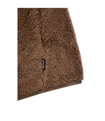 Mens teddy fleece jacket brown Animal