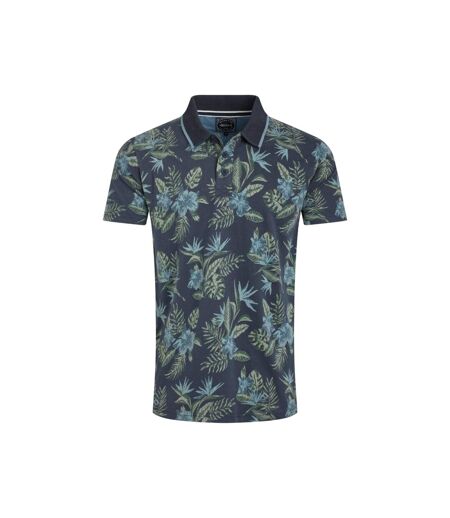 Mens sarat printed polo shirt navy Weird Fish