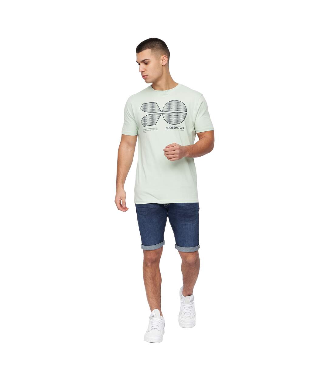 T-shirts Sneepy Homme Bleu Marine Vert De Gris Gris Bleu Blanc Cassé Crosshatch-1
