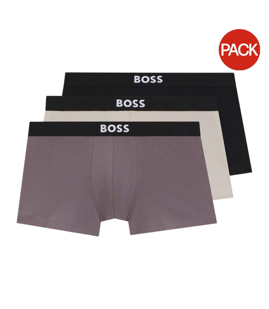 Lot De 3  Sous-vêtements Homme Noir Marron Clair Blanc Boss-2