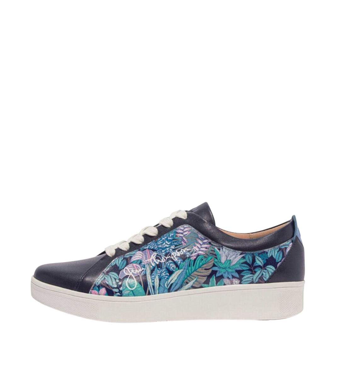 Womens/ladies Jim Thompson Leather Trainers Blue Fit Flop-2