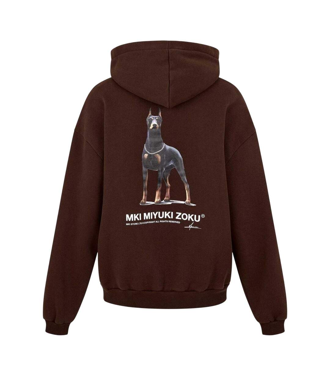Mens Boxy Oversized Pullover Hoodie Brown MKI MIYUKI ZOKU-3