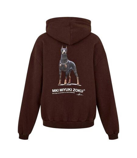 Mens Boxy Oversized Pullover Hoodie Brown MKI MIYUKI ZOKU