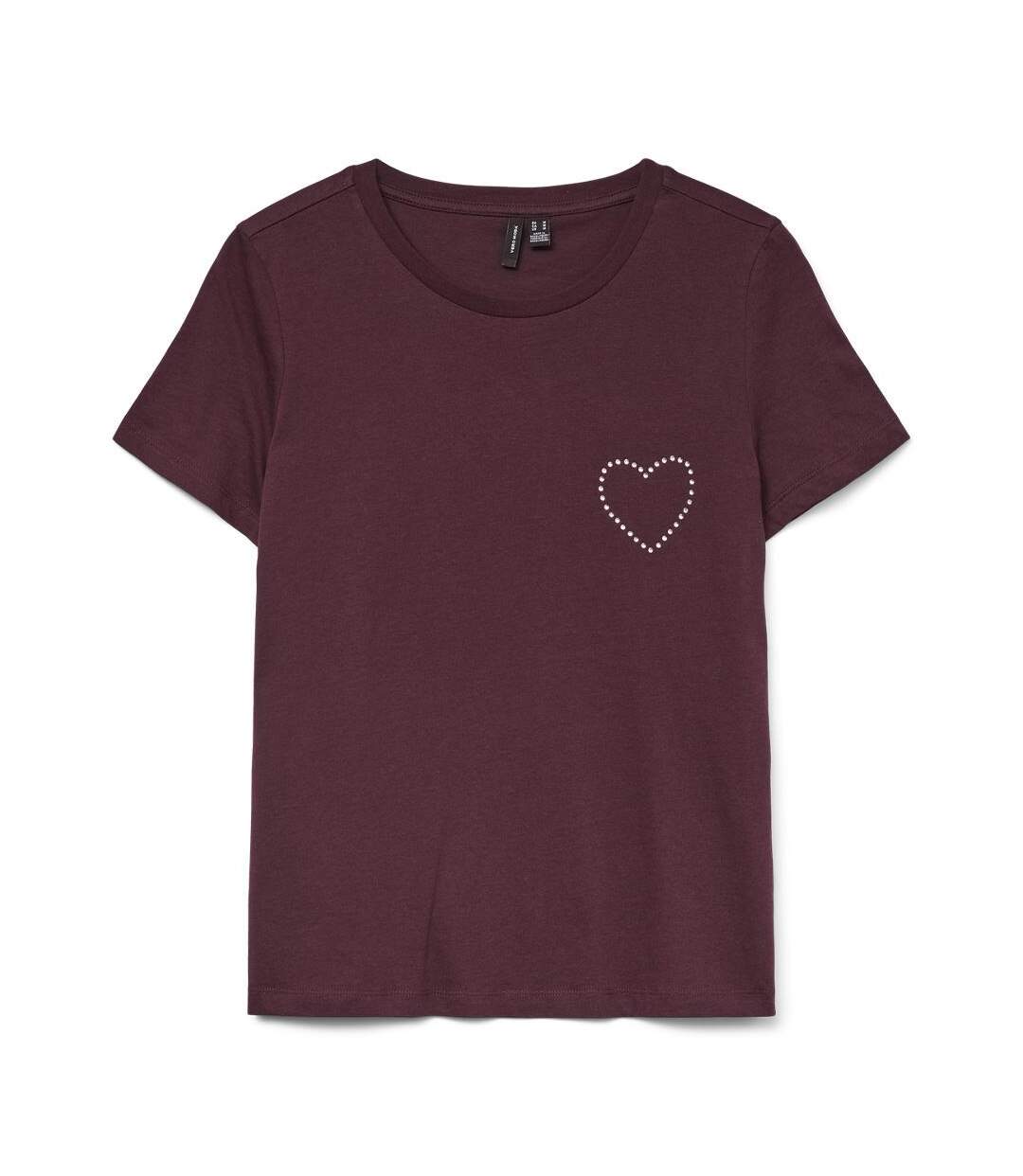 T-Shirt prune femme vero moda liana - l-1