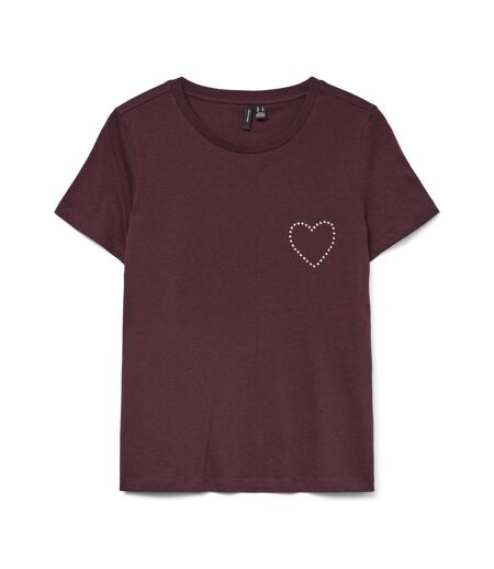 T-Shirt prune femme vero moda liana - l