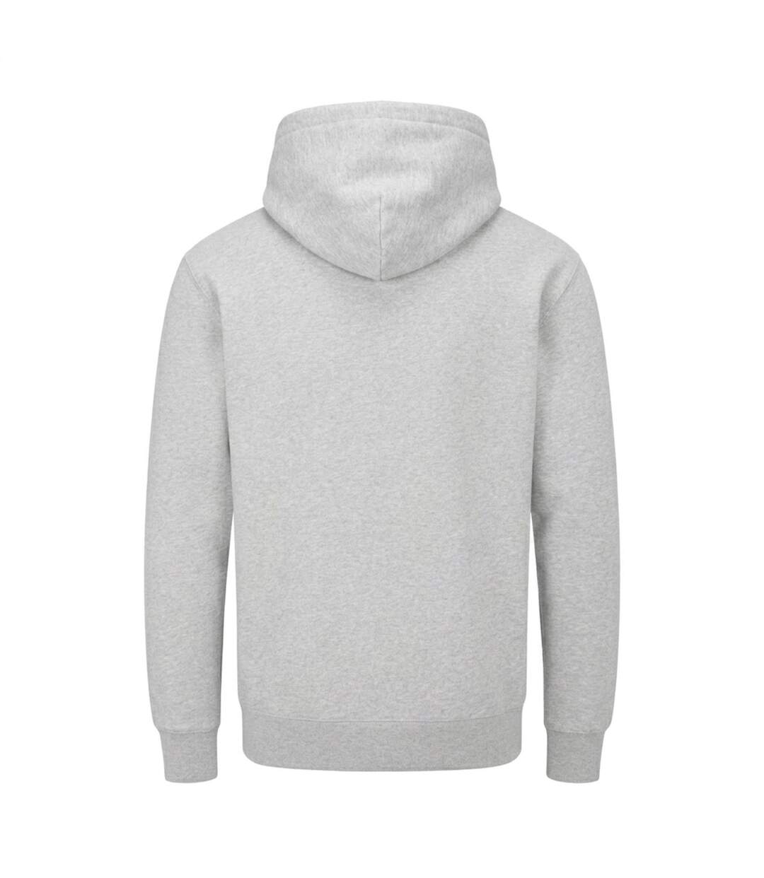 Unisex Adult Essential Organic Drawstring Hoodie Heather Grey Melange Mantis-2