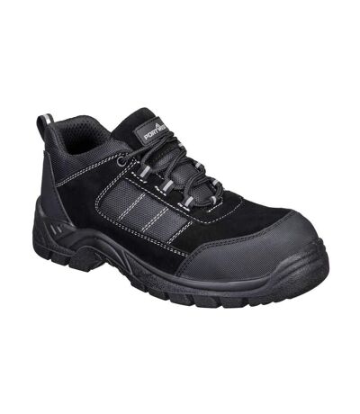 Mens cow suede composite toecap shoes black Portwest